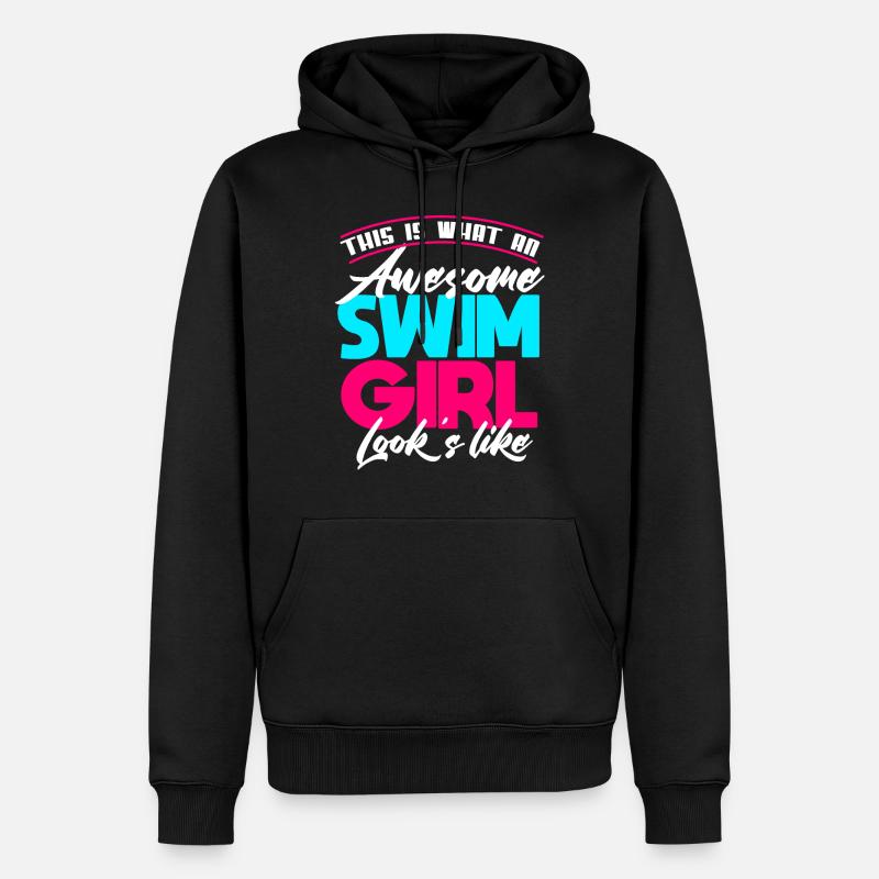 Schwimmen Mädchen - Männer Premium Bio Hoodie - Schwarz