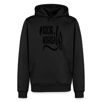 Social Worker Ol Hashtag Life Social Work Quotes - Men’s Premium Organic Hoodie - black - Front - Nico (187cm)