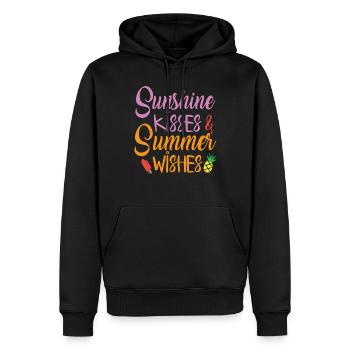 Sunshine Kisses & Summer Wishes Citations d’été - Sweat à capuche Premium bio Homme - noir - Devant - Nico (187cm)