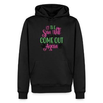 The Sun Will Come Again Mental Health - Men’s Premium Organic Hoodie - black - Front - Nico (187cm)