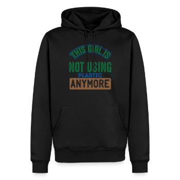 Dieses Mädchen benutzt kein Plastik mehr Meer - Männer Premium Bio Hoodie - Schwarz - Vorne - Nico (187cm)
