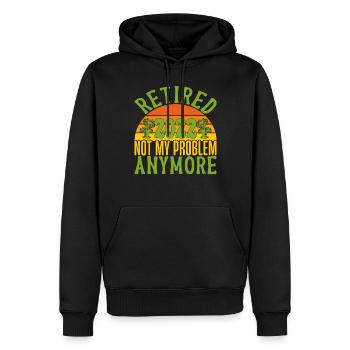 Retraité 2022 plus mon problème - Sweat à capuche Premium bio Homme - noir - Devant - Nico (187cm)