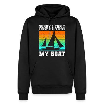 J’ai des plans avec mon bateau bateau - Sweat à capuche Premium bio Homme - noir - Devant - Nico (187cm)