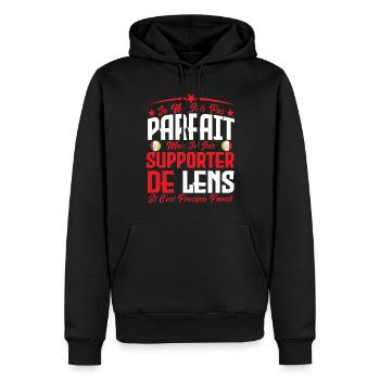 je ne suis pas parfait, supporteur de Lens . - Sweat à capuche Premium bio Homme - noir - Devant - Nico (187cm)