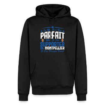 je ne suis pas parfait, supporteur de Montpellier. - Sweat à capuche Premium bio Homme - noir - Devant - Nico (187cm)