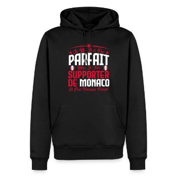 je ne suis pas parfait, supporteur de Monaco . - Sweat à capuche Premium bio Homme - noir - Devant - Nico (187cm)