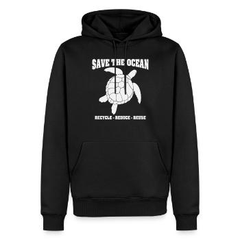 Citations Save The Ocean Aquatic Life - Sweat à capuche Premium bio Homme - noir - Devant - Nico (187cm)