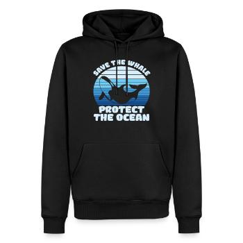 Rette den Wal Schütze den Ozean - Männer Premium Bio Hoodie - Schwarz - Vorne - Nico (187cm)