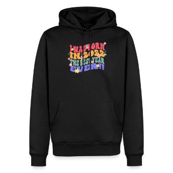 Ich Wurde Im Jahr 2022 Geboren Das Beste Jahr - Männer Premium Bio Hoodie - Schwarz - Vorne - Nico (187cm)
