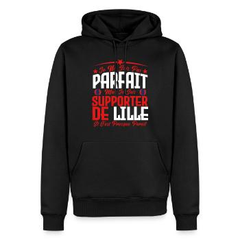 je ne suis pas parfait, supporteur de Lille. - Sweat à capuche Premium bio Homme - noir - Devant - Nico (187cm)