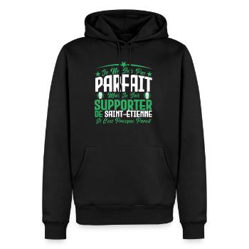 je ne suis pas parfait supporteur de Saint Étienne - Sweat à capuche Premium bio Homme - noir - Devant - Nico (187cm)