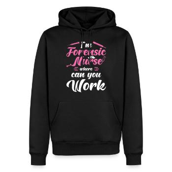Infirmière médico-légale - Sweat à capuche Premium bio Homme - noir - Devant - Nico (187cm)