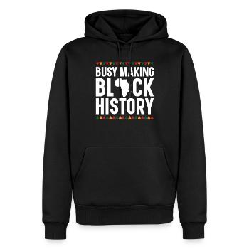Diligently Making Black History Africa - Men’s Premium Organic Hoodie - black - Front - Nico (187cm)