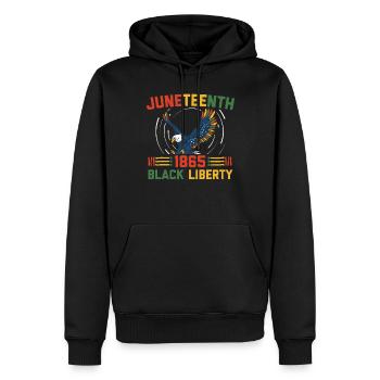 Juneteenth 1865 Black Liberty Melanated - Men’s Premium Organic Hoodie - black - Front - Nico (187cm)