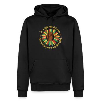 I am a single melanized woman, - Men’s Premium Organic Hoodie - black - Front - Nico (187cm)