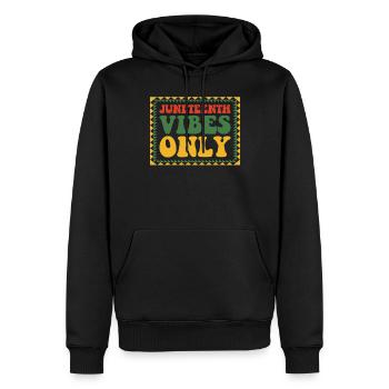 Juneteenth Vibes Only Melanated Black - Men’s Premium Organic Hoodie - black - Front - Nico (187cm)