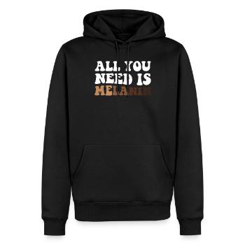 All You Need Is Melanin Proud Black Melanated - Männer Premium Bio Hoodie - Schwarz - Vorne - Nico (187cm)