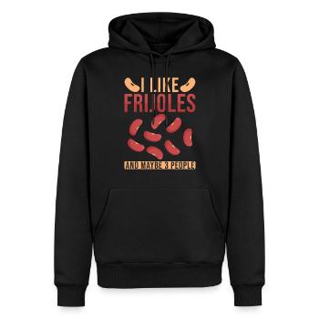 Frijoles - Sweat à capuche Premium bio Homme - noir - Devant - Nico (187cm)