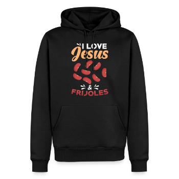 Frijoles - Sweat à capuche Premium bio Homme - noir - Devant - Nico (187cm)