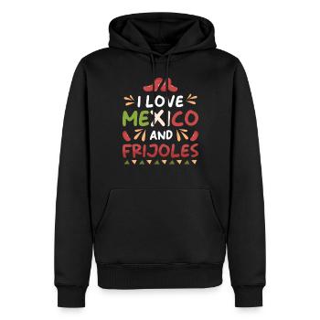 Frijoles - Sweat à capuche Premium bio Homme - noir - Devant - Nico (187cm)