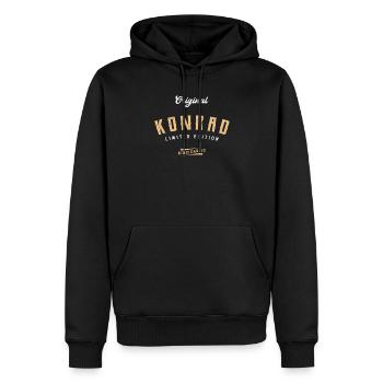 Konrad Limited Edition - Männer Premium Bio Hoodie - Schwarz - Vorne - Nico (187cm)