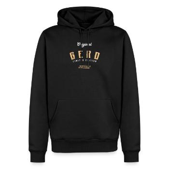 Gerd Limited Edition - Männer Premium Bio Hoodie - Schwarz - Vorne - Nico (187cm)