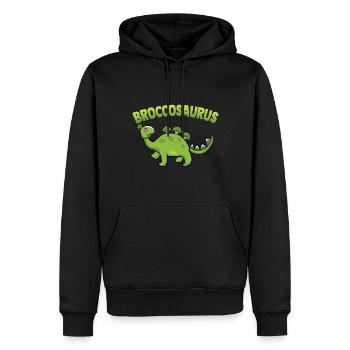 Broccosaurus Dino Brokkoli Vegane Gemüse Diät - Männer Premium Bio Hoodie - Schwarz - Vorne - Nico (187cm)