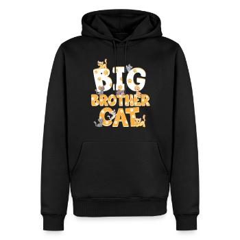 Großer Bruder Katze Bunte Katzen Lustiges - Männer Premium Bio Hoodie - Schwarz - Vorne - Nico (187cm)