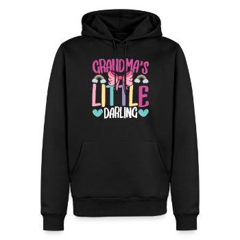 Grandma’s Little Darling Kiddie Ribbon Hearts - Sweat à capuche Premium bio Homme - noir - Devant - Nico (187cm)