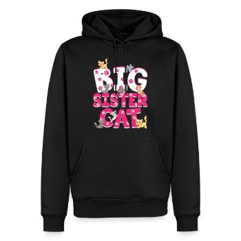 Big Sister Cat Bunte Katzen Lustige Geschwister - Männer Premium Bio Hoodie - Schwarz - Vorne - Nico (187cm)