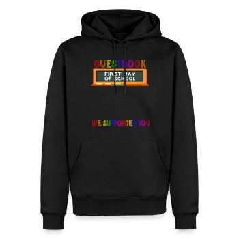 Gästebuch Erster Schultag Wir Haben Dich - Männer Premium Bio Hoodie - Schwarz - Vorne - Nico (187cm)