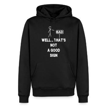 Brunnen... Das ist kein gutes Zeichen - Männer Premium Bio Hoodie - Schwarz - Vorne - Nico (187cm)