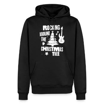 Se balancer autour du sapin de Noël - Sweat à capuche Premium bio Homme - noir - Devant - Nico (187cm)