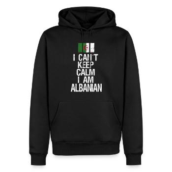 I can not Keep Calm I am Albaner - Männer Premium Bio Hoodie - Schwarz - Vorne - Nico (187cm)