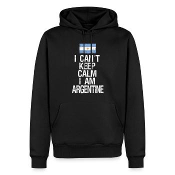 I can not Keep Calm I am Argentiner - Männer Premium Bio Hoodie - Schwarz - Vorne - Nico (187cm)