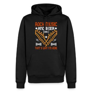 Rock and Roll Bier Liebhaber - Männer Premium Bio Hoodie - Schwarz - Vorne - Nico (187cm)