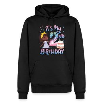 It's my 2nd birthday Melanin Kid Juneteenth - Men’s Premium Organic Hoodie - black - Front - Nico (187cm)