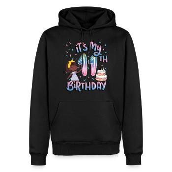 It's my 11th birthday Melanin Kid Juneteenth - Men’s Premium Organic Hoodie - black - Front - Nico (187cm)