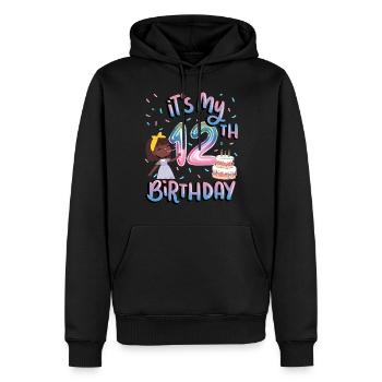 It's my 12th birthday Melanin Kid Juneteenth - Men’s Premium Organic Hoodie - black - Front - Nico (187cm)