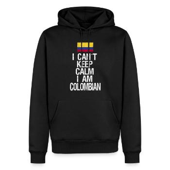 Je ne peux pas rester calme Je suis colombien - Sweat à capuche Premium bio Homme - noir - Devant - Nico (187cm)