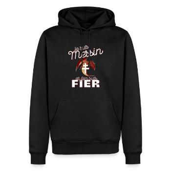 Cadeau Homme Foot Metz Messin Noel Anniversaire - Sweat à capuche Premium bio Homme - noir - Devant - Nico (187cm)