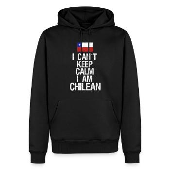 Je ne peux pas rester calme Je suis Chilien - Sweat à capuche Premium bio Homme - noir - Devant - Nico (187cm)