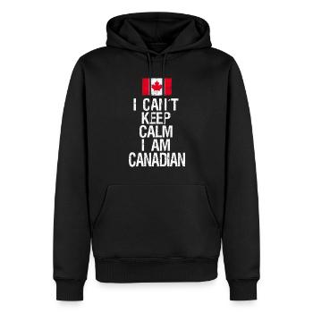 Je ne peux pas rester calme Je suis Canadien - Sweat à capuche Premium bio Homme - noir - Devant - Nico (187cm)
