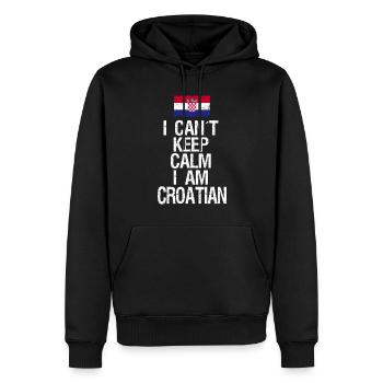 Je ne peux pas rester calme Je suis croate - Sweat à capuche Premium bio Homme - noir - Devant - Nico (187cm)