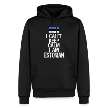 Je ne peux pas rester calme Je suis estonien - Sweat à capuche Premium bio Homme - noir - Devant - Nico (187cm)