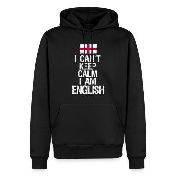 Je ne peux pas rester calme Je suis anglais - Sweat à capuche Premium bio Homme - noir - Devant - Nico (187cm)