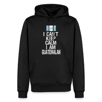 Je ne peux pas rester calme Je suis guatémaltèque - Sweat à capuche Premium bio Homme - noir - Devant - Nico (187cm)