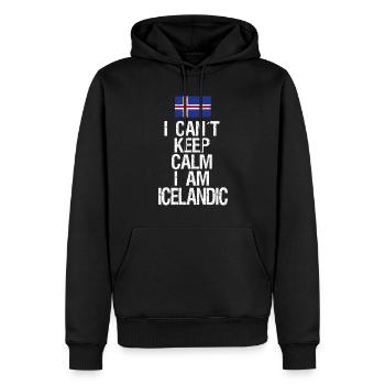 Je ne peux pas rester calme Je suis Islandais - Sweat à capuche Premium bio Homme - noir - Devant - Nico (187cm)