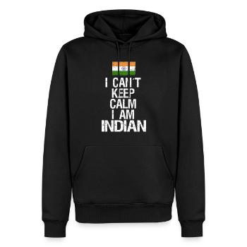 Je ne peux pas rester calme Je suis indien - Sweat à capuche Premium bio Homme - noir - Devant - Nico (187cm)