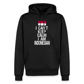 Je ne peux pas rester calme Je suis indonésien - Sweat à capuche Premium bio Homme - noir - Devant - Nico (187cm)